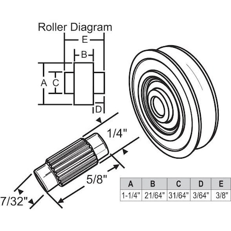 Strybuc 1-1/4 Nylon Wheel With Stud 11-237A